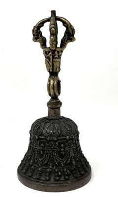 Asian Tibetan Meditation Prayer Ghanta Bell Antique Bronze Buddhist Bell