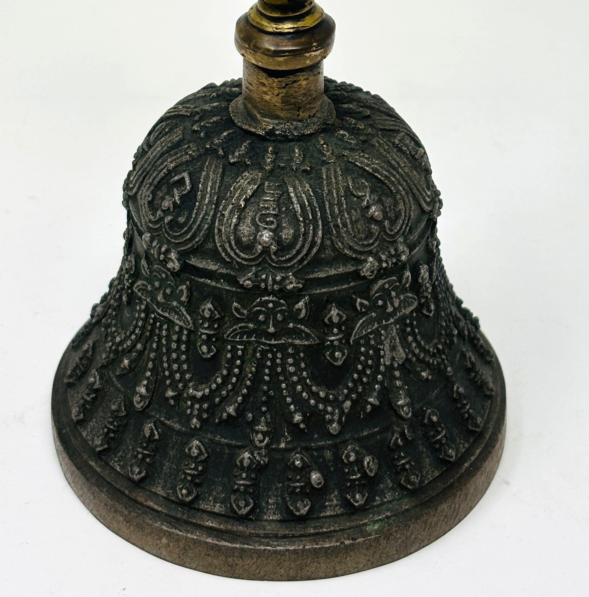 Cast Asian Tibetan Meditation Prayer Ghanta Bell Antique Bronze Buddhist Bell For Sale