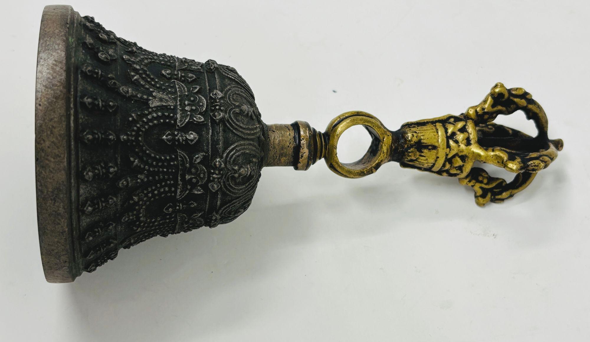 Asian Tibetan Meditation Prayer Ghanta Bell Antique Bronze Buddhist Bell For Sale 4