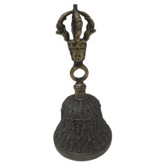 Asian Tibetan Meditation Prayer Ghanta Bell Antique Bronze Buddhist Bell