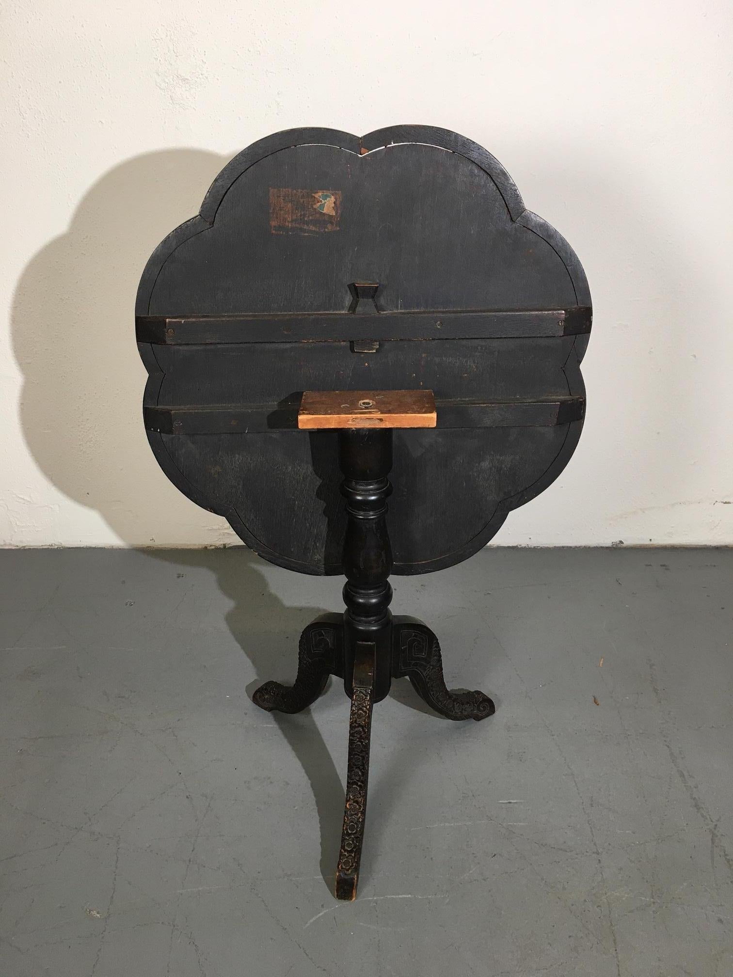 Asian Tilt Top Table In Good Condition In Pomona, CA