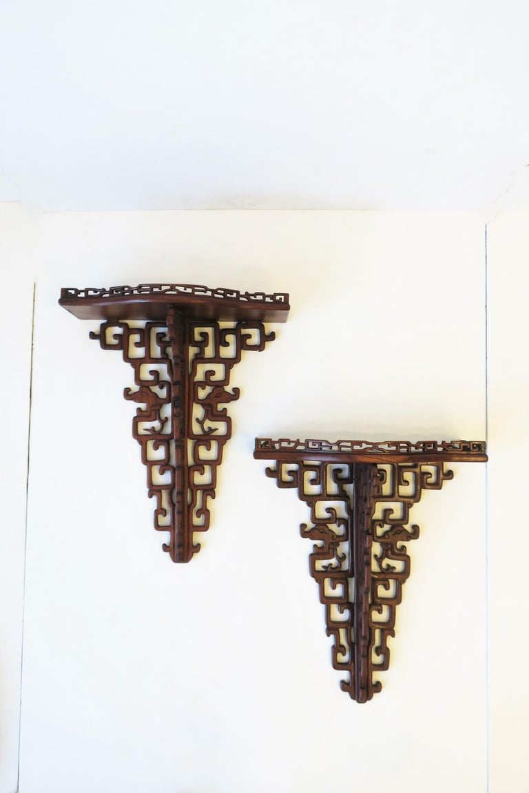 Chinoiserie Wall Brackets Shelves for Vases Decorative Objects