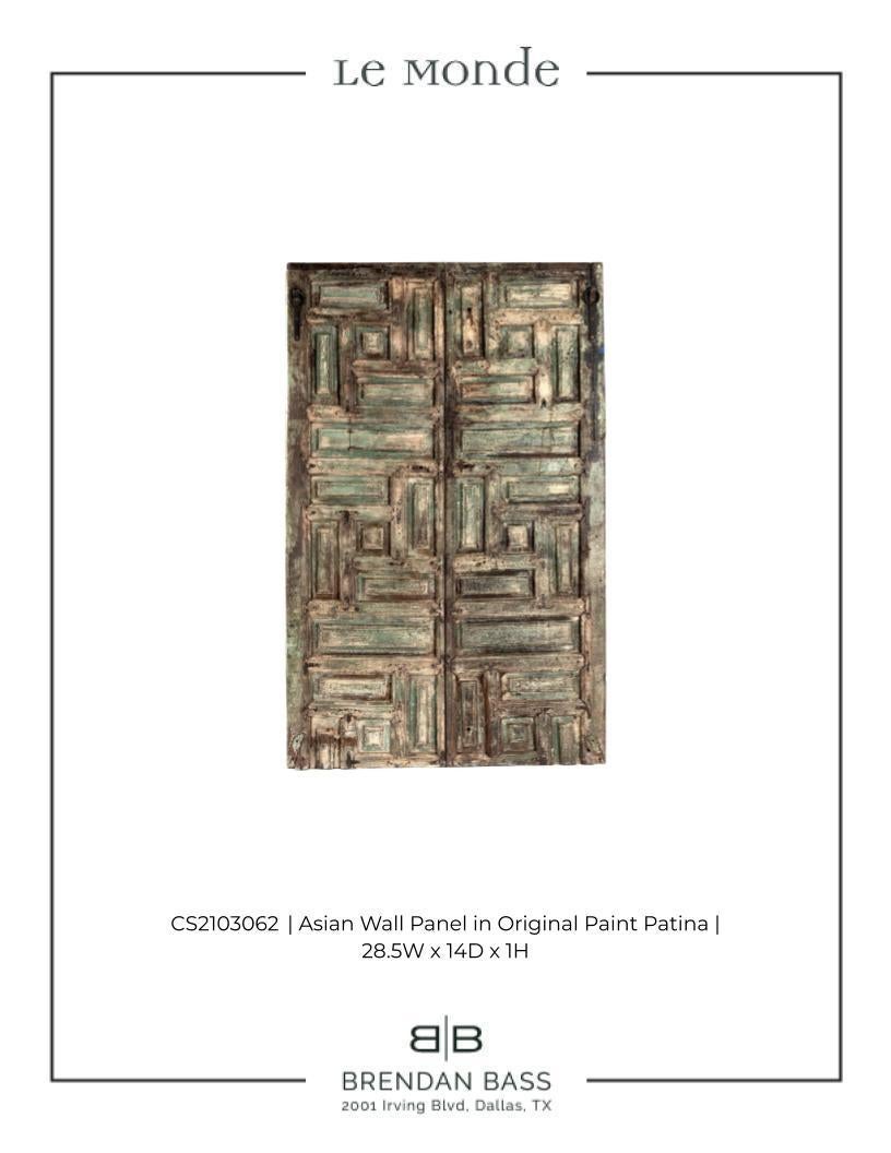 Organic Modern Asian Wall Decor Panel in Original Paint Patina For Sale
