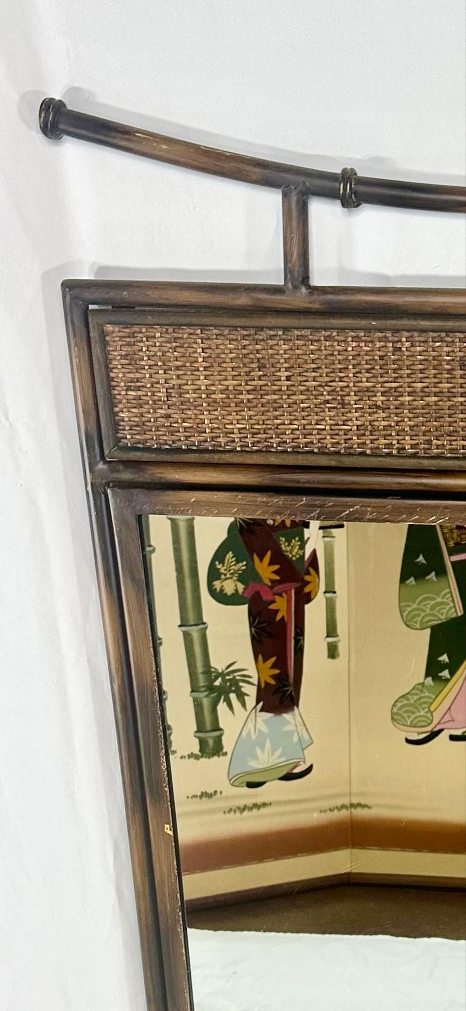 Mid-Century Modern Asian wall mirror For Sale