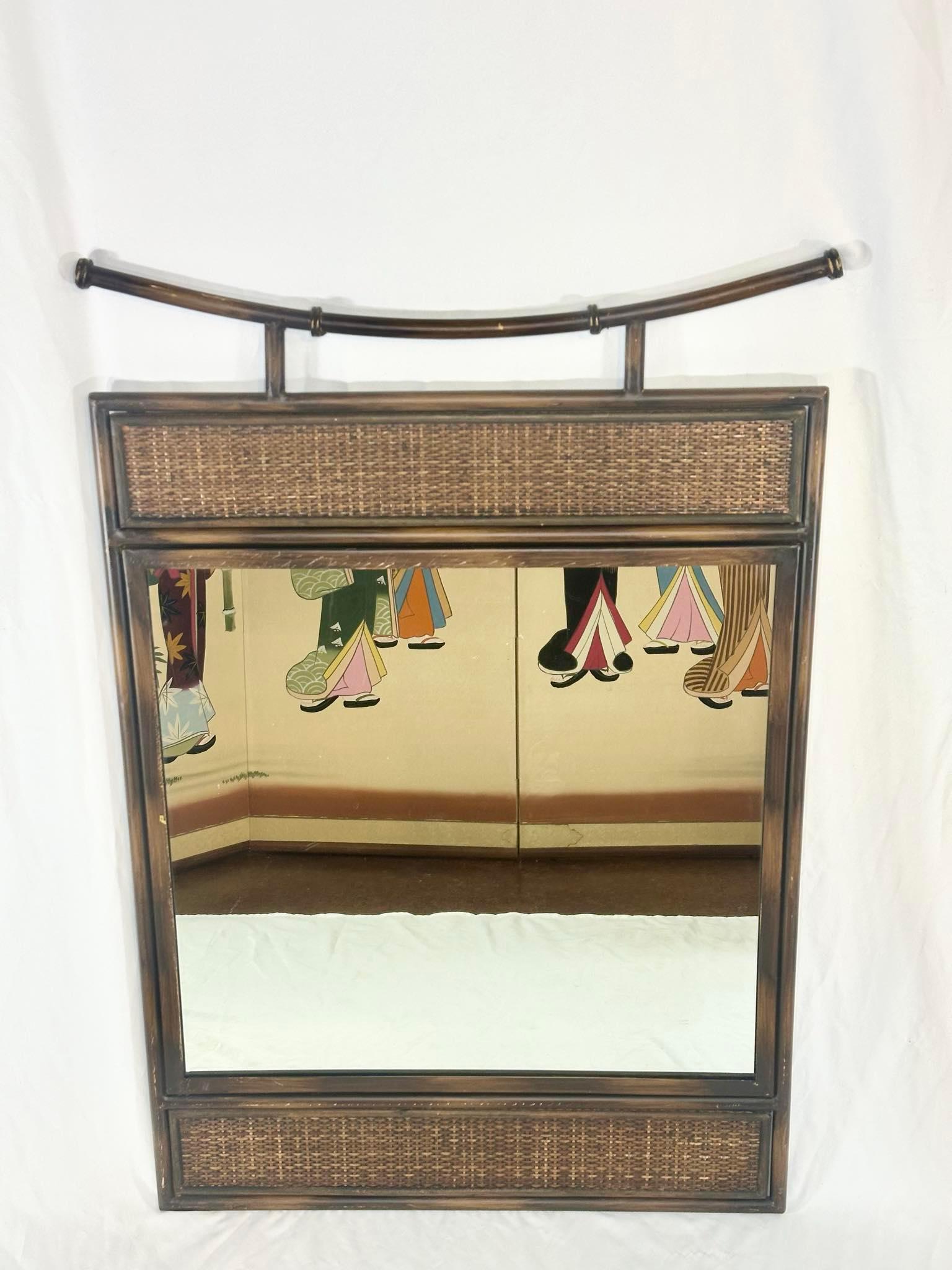Woodwork Asian wall mirror For Sale