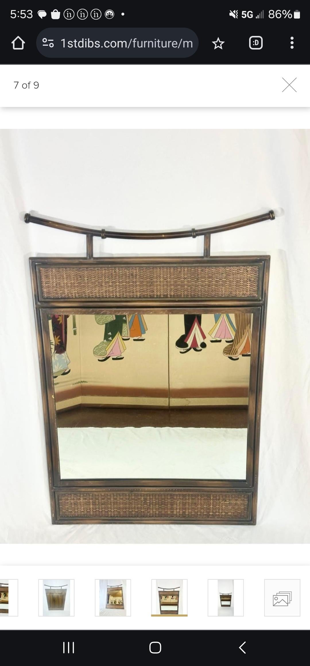 20th Century Asian wall mirror For Sale