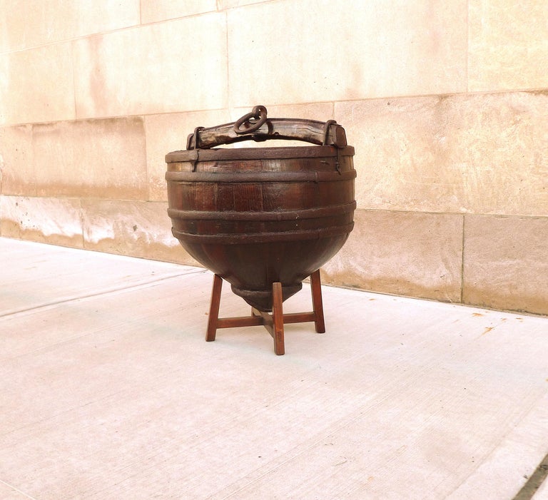 Asian Well's Wooden Water Bucket For Sale at 1stDibs antique well