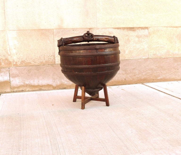 Asian Well's Wooden Water Bucket For Sale at 1stDibs antique well