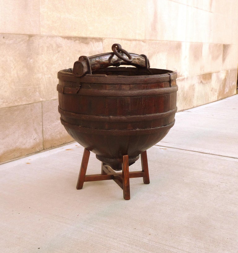 Asian Well's Wooden Water Bucket For Sale at 1stDibs antique well