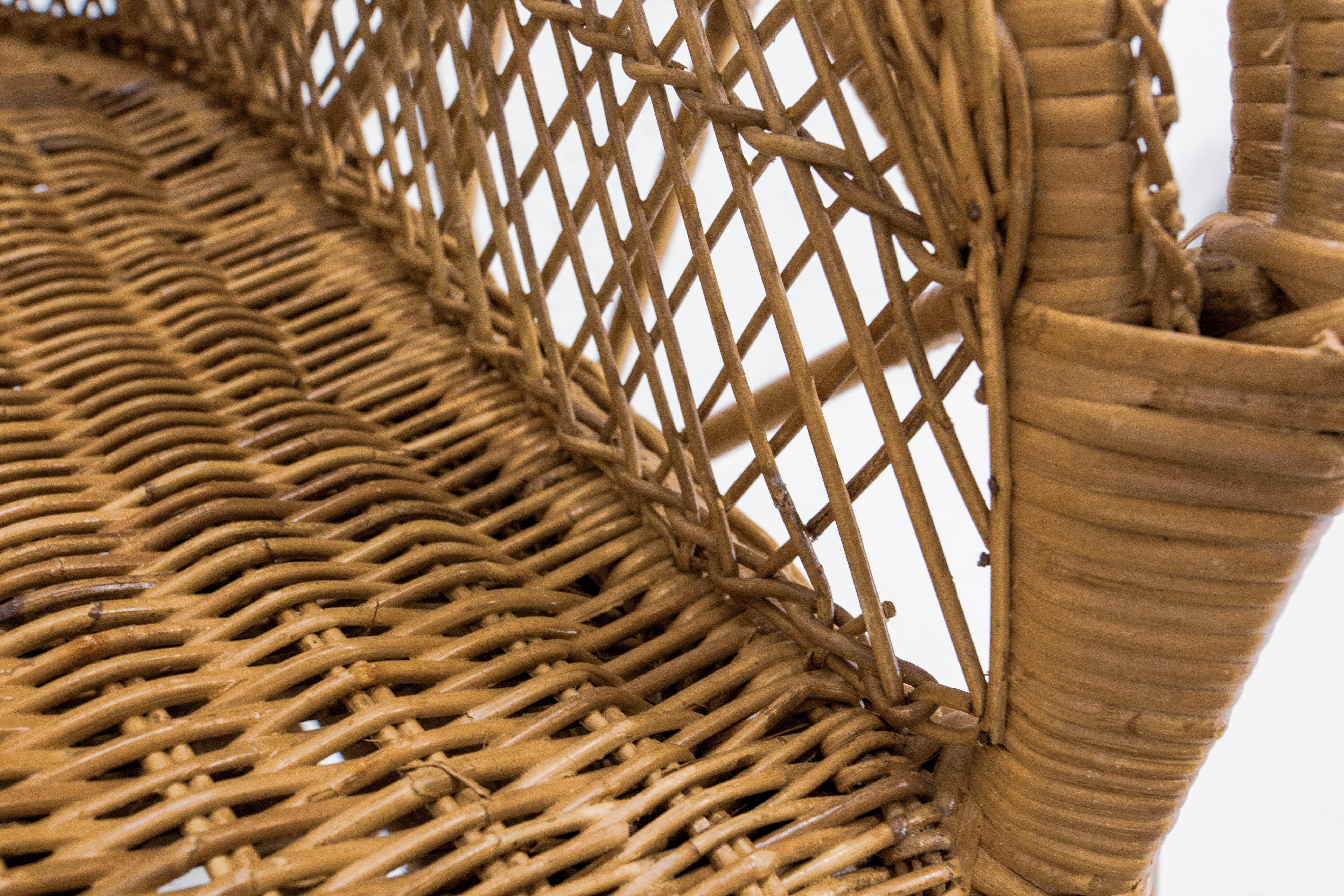 Asian Wicker and Bamboo Rickshaw Mid-Century For Sale 3