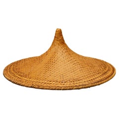 Asian Wicker Conical Coolie Hat circa 1940s