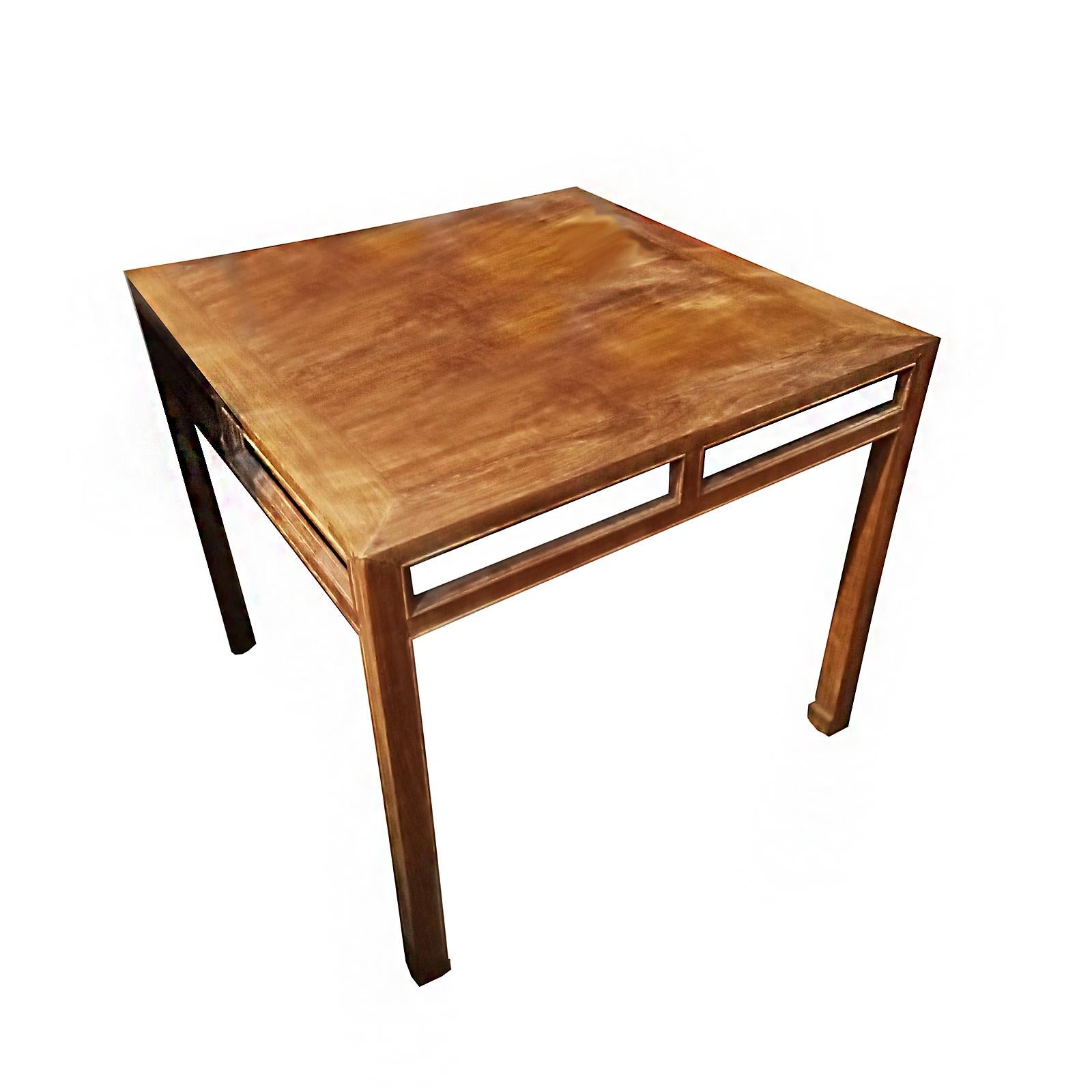 Hand-Crafted Asian Wood High-Top Table For Sale