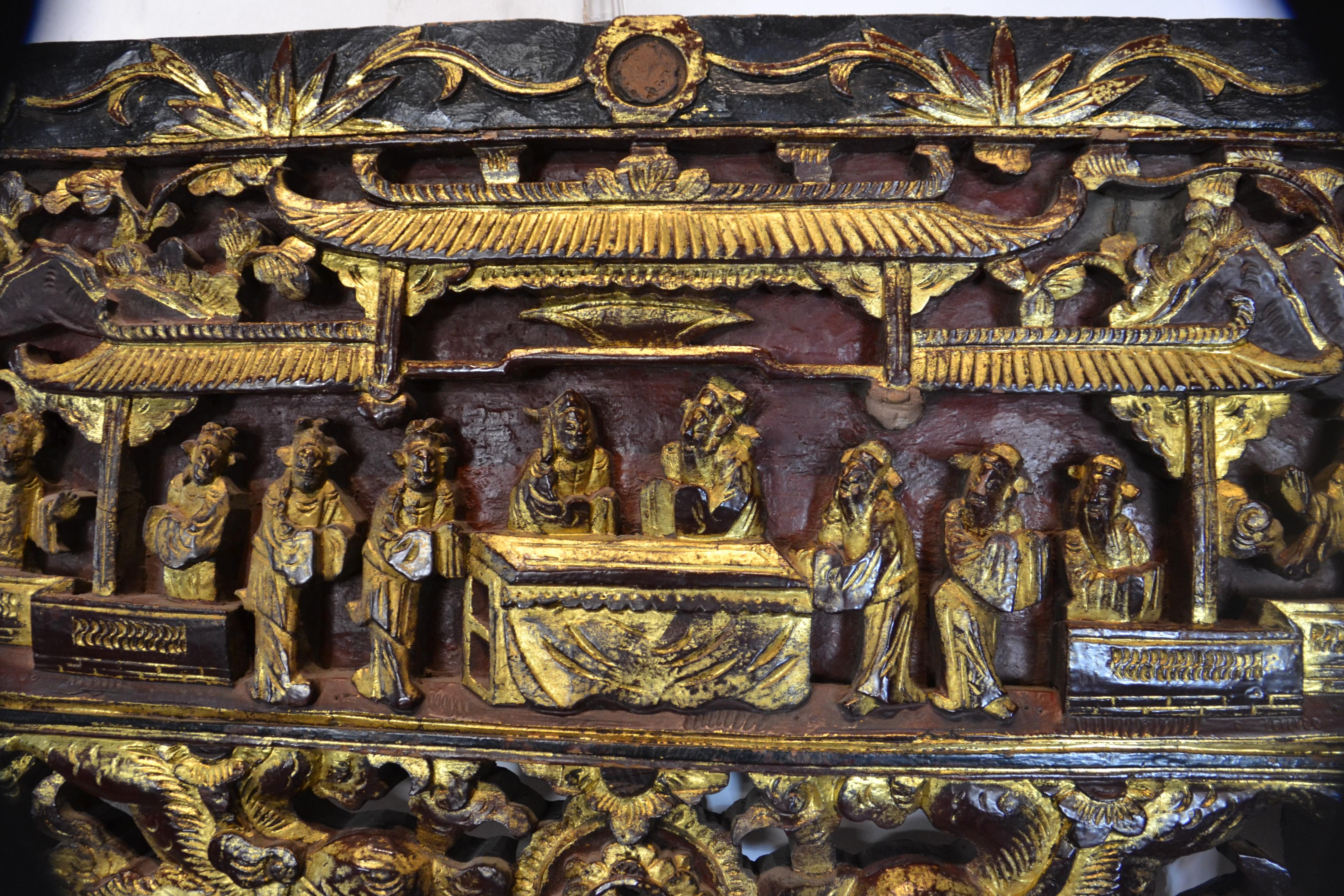 Chinese Asian Wood Panel