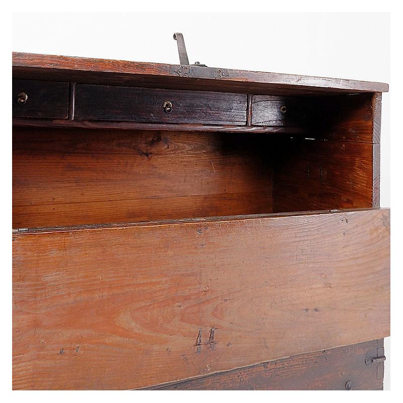 Asian wooden chest with decorative fittings For Sale 3