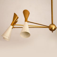 Asimmetrico 8-Light Ivory & Gold Chandelier