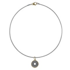 Asimon Phone Token Pendant Set in Gold on Steel Chain with Gold Hardware