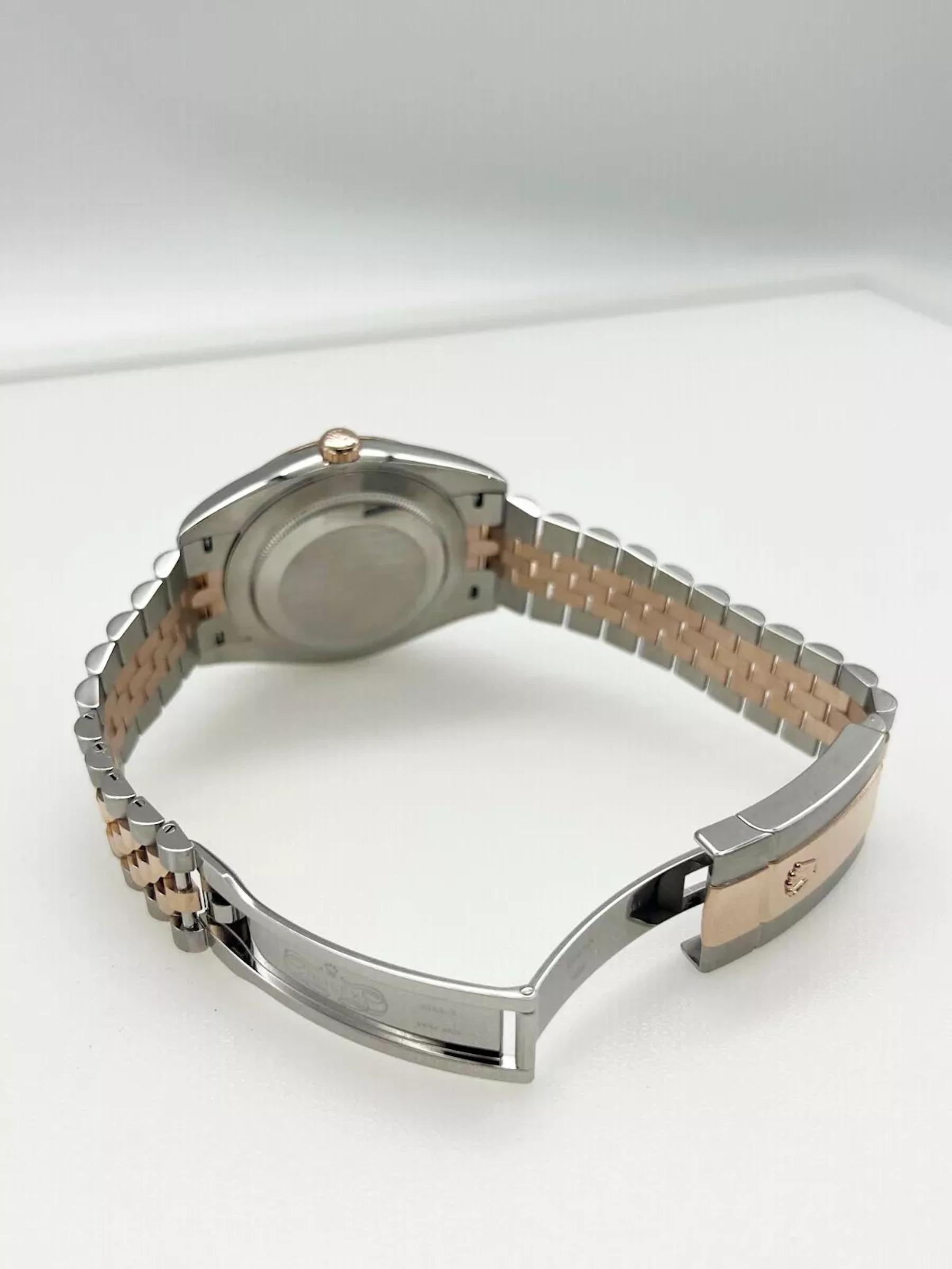 Rolex Datejust 41 126301 Esfera Sundust Oro rosa 18K Caja inoxidable Papel 2021 en venta 2