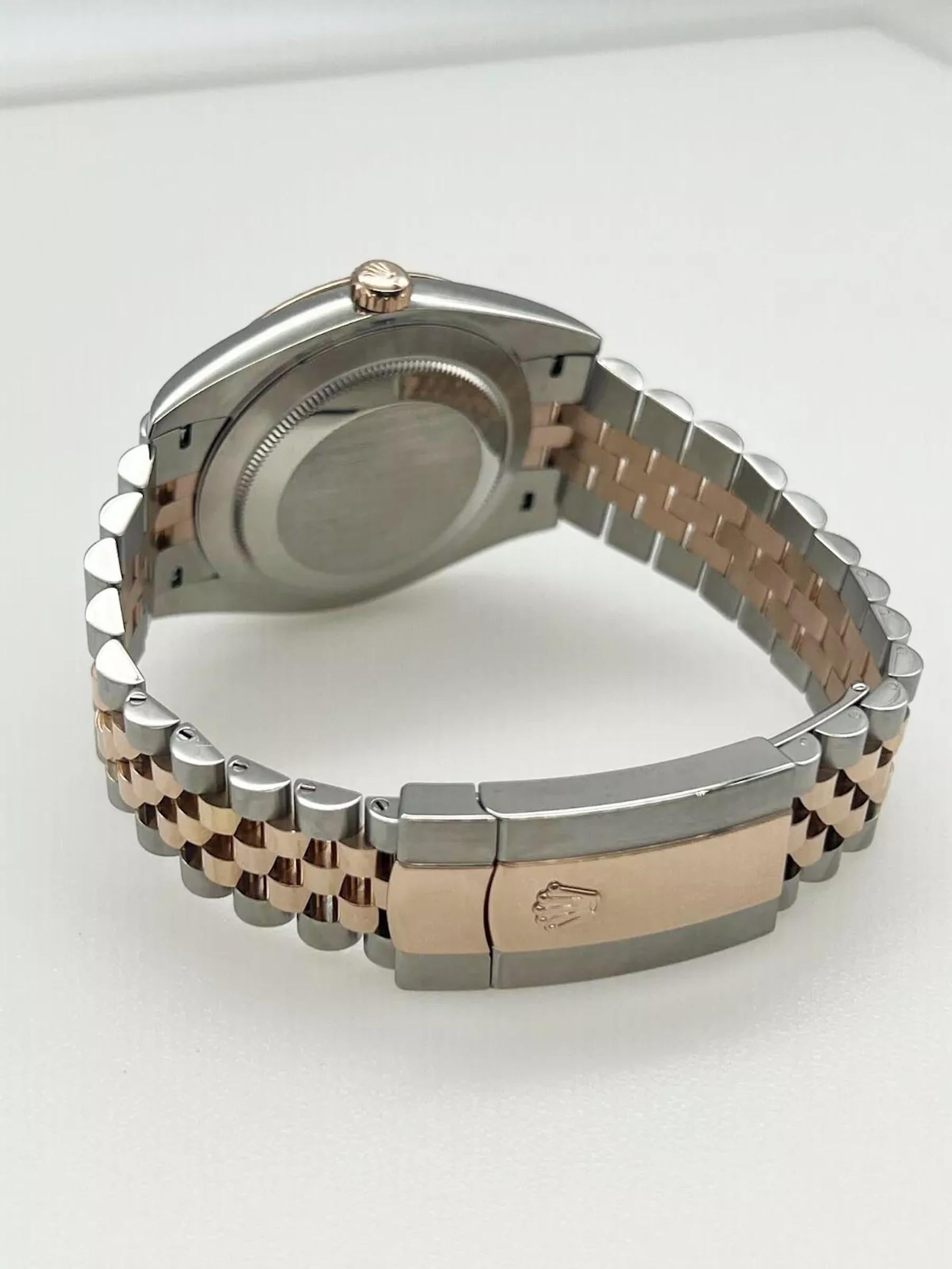 Rolex Datejust 41 126301 Esfera Sundust Oro rosa 18K Caja inoxidable Papel 2021 en venta 3
