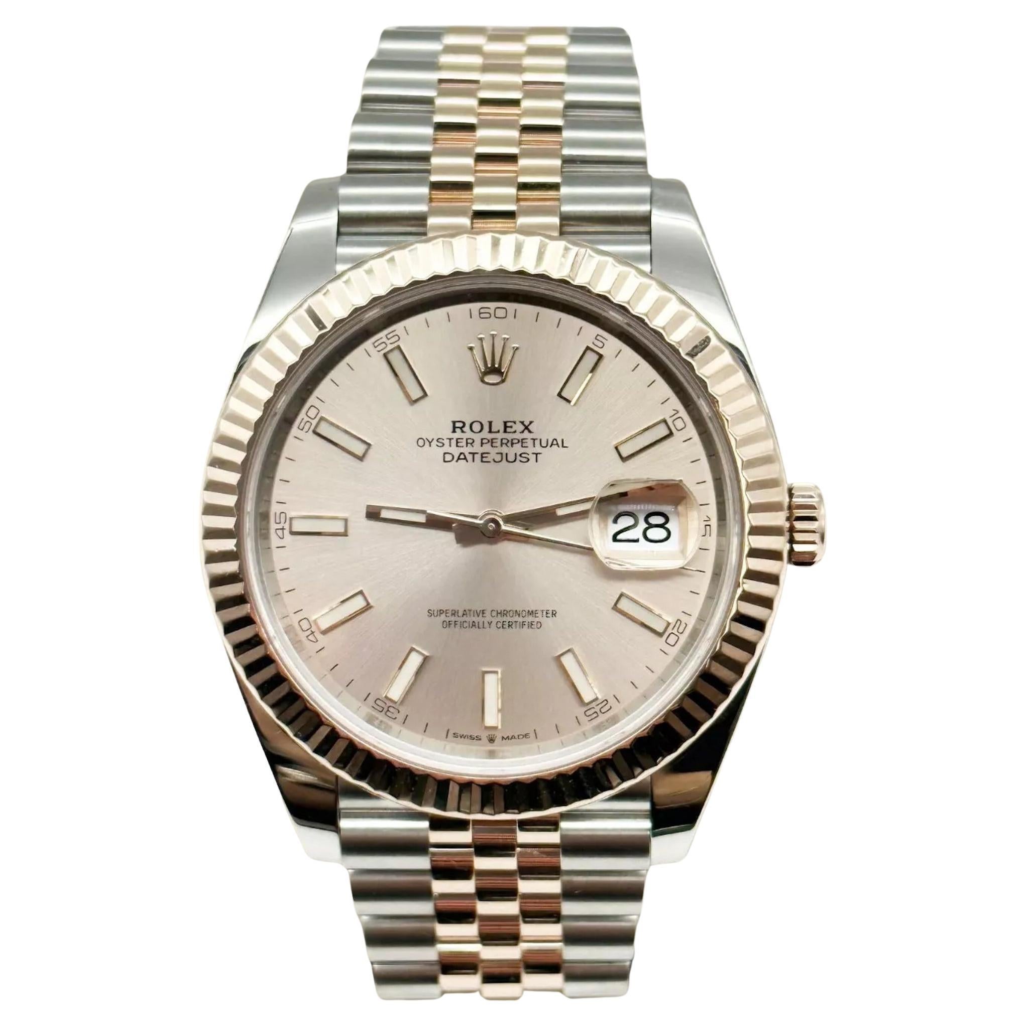 Rolex Datejust 41 126301 Sundust Dial 18K Rose Gold Stainless Box Paper 2021