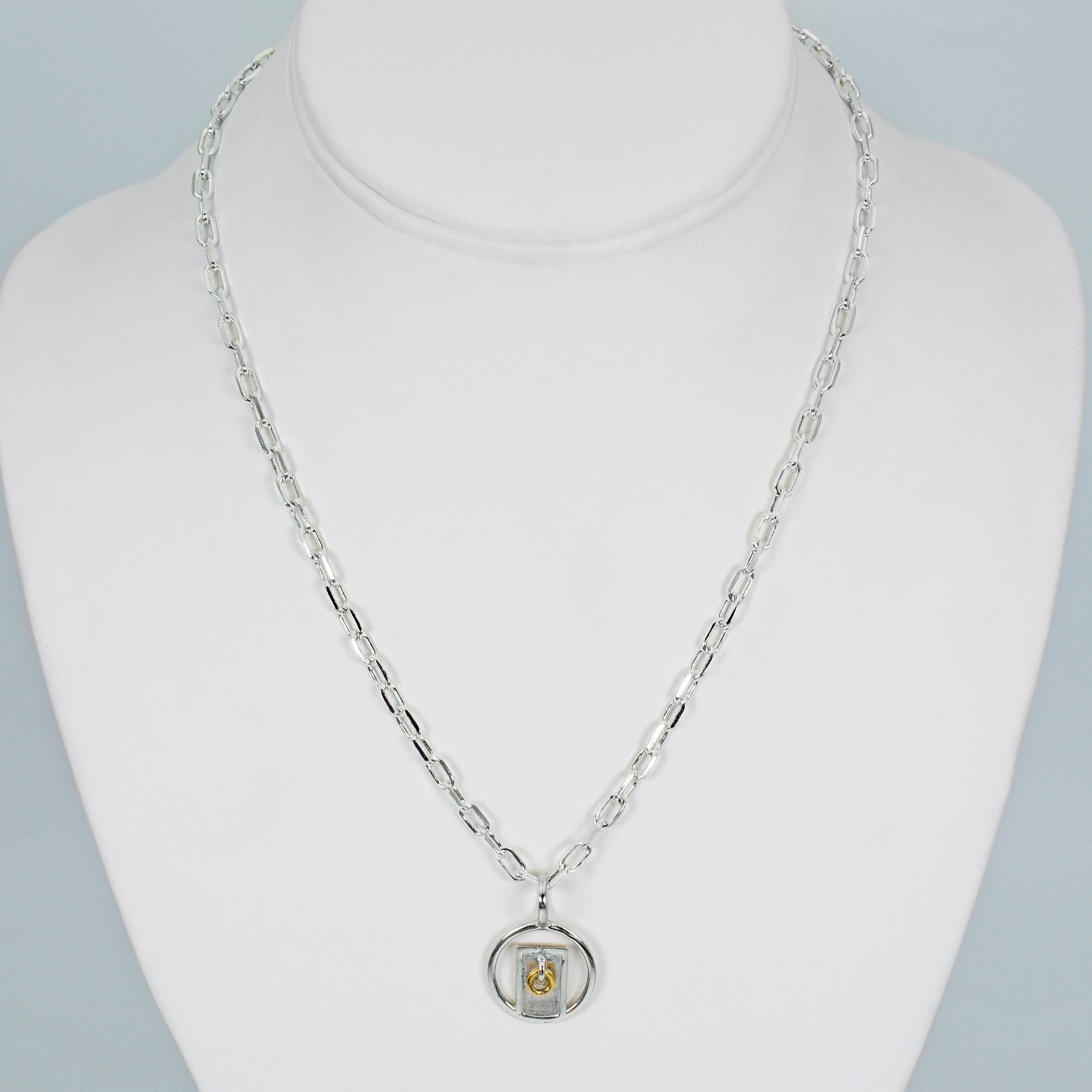 Chiedi, cerca, bussa, storie in cerchio Collana con ciondolo in argento sterling In condizioni Nuovo in vendita a Naples, FL