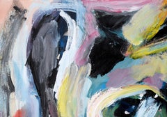 Abstrakt-expressionistische Komposition in Öl auf Leinwand, Figurative Figur