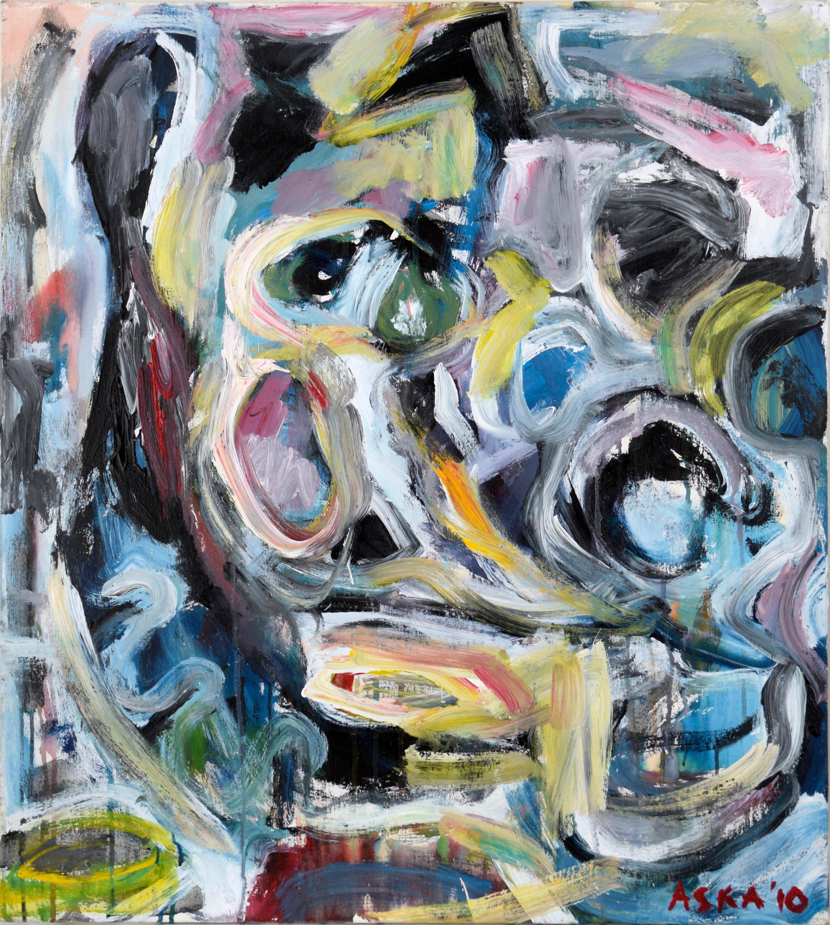 Abstract Painting di Aska - Composizione figurativa astratta espressionista ad olio su tela