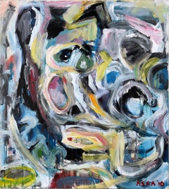 Figurative Abstract Expressionist Composition in Oil on Canvas