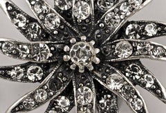 Askew London Silver Plated Clear Crystal Starburst Clip On Statement Earrings