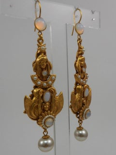 Askew London Winged Goddess and Maiden Drop Earrings