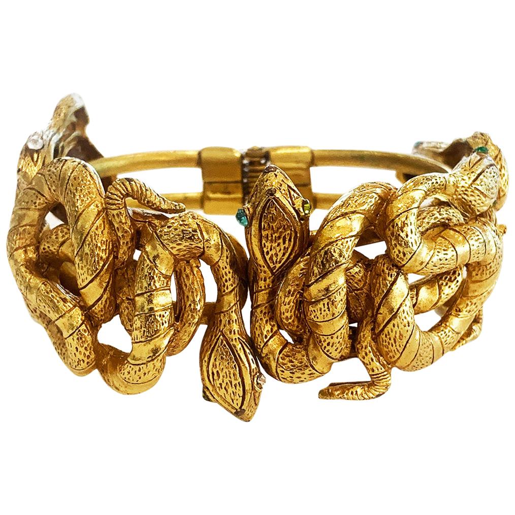 Askew of London Egyptian Revival Snake Asp Bracelet