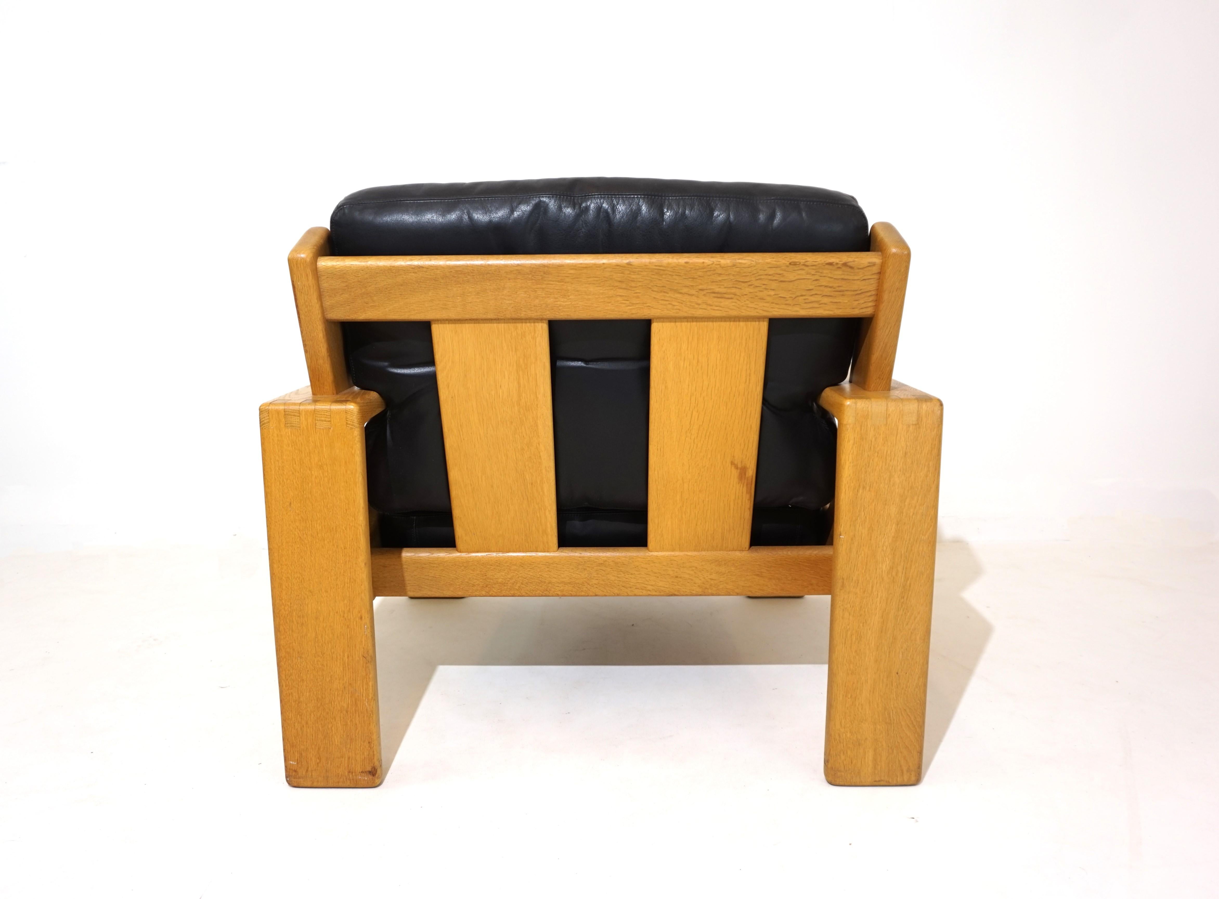 Asko Bonanza set of 2 black leather armchairs from Esko Pajamies 6