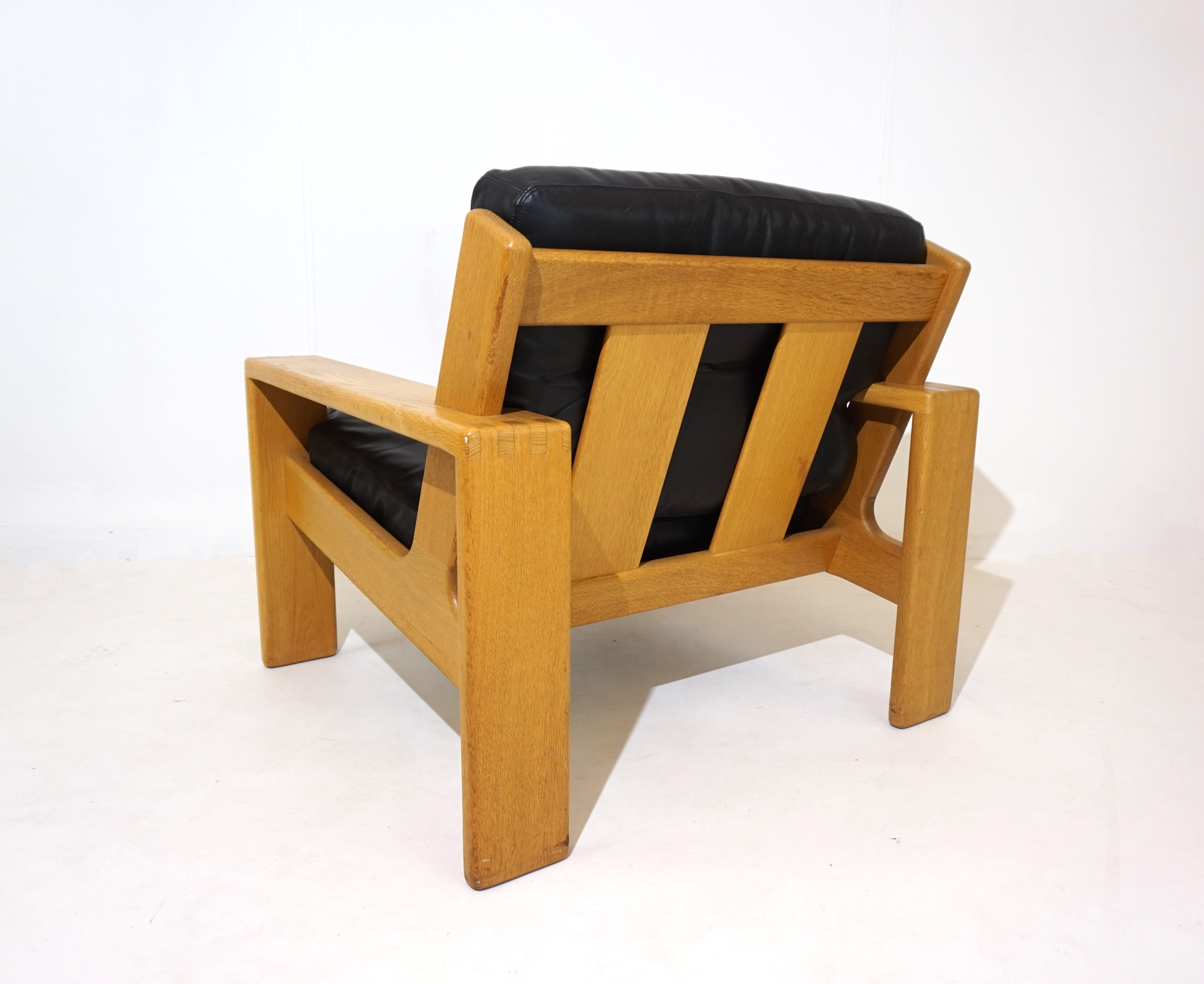 Asko Bonanza set of 2 black leather armchairs from Esko Pajamies For Sale 7