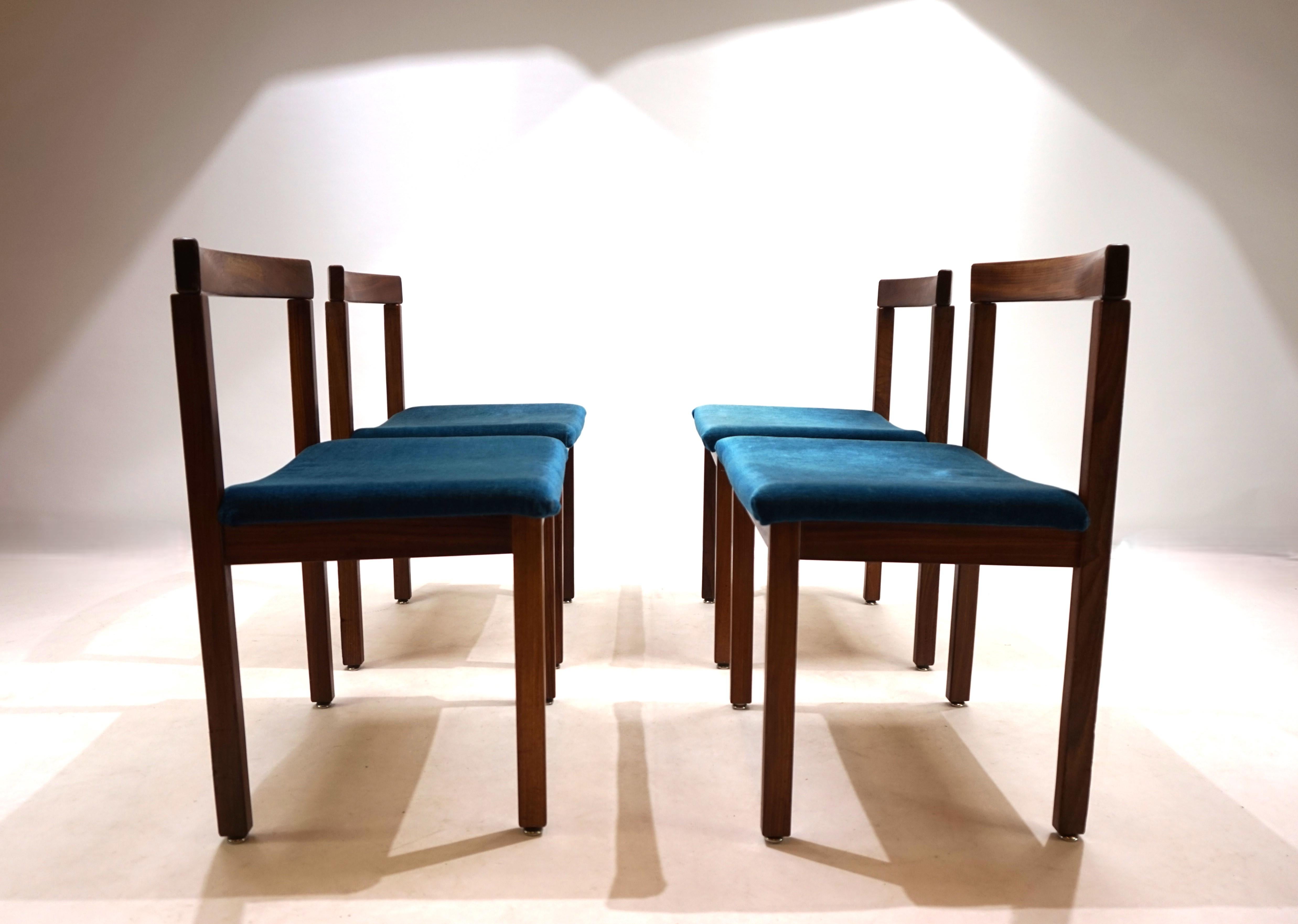Set aus 4 Tectonia-Esszimmerstühlen von Jussi Peippo, Asko Finnland, 1960 im Angebot 6