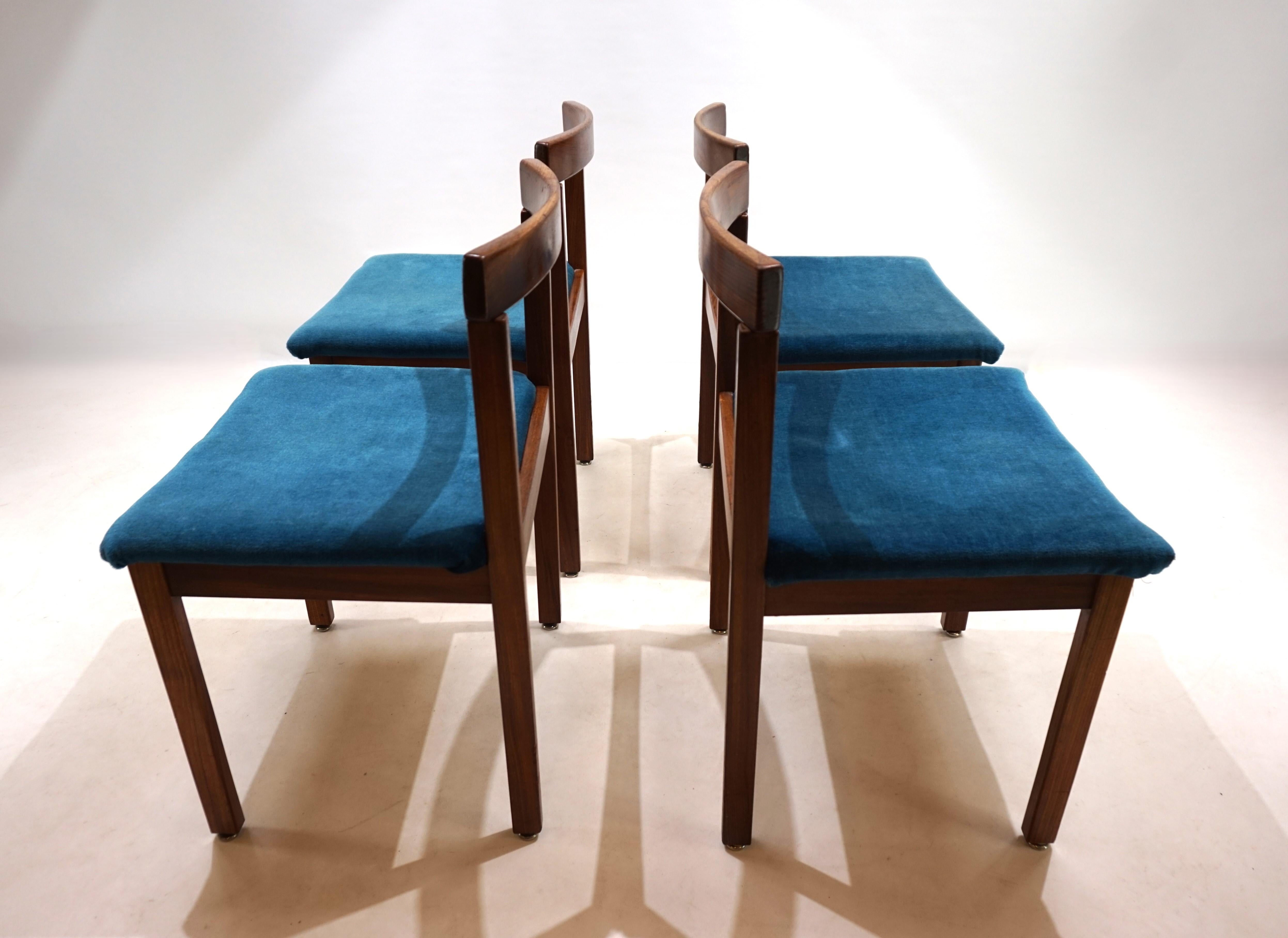 Set aus 4 Tectonia-Esszimmerstühlen von Jussi Peippo, Asko Finnland, 1960 im Angebot 9