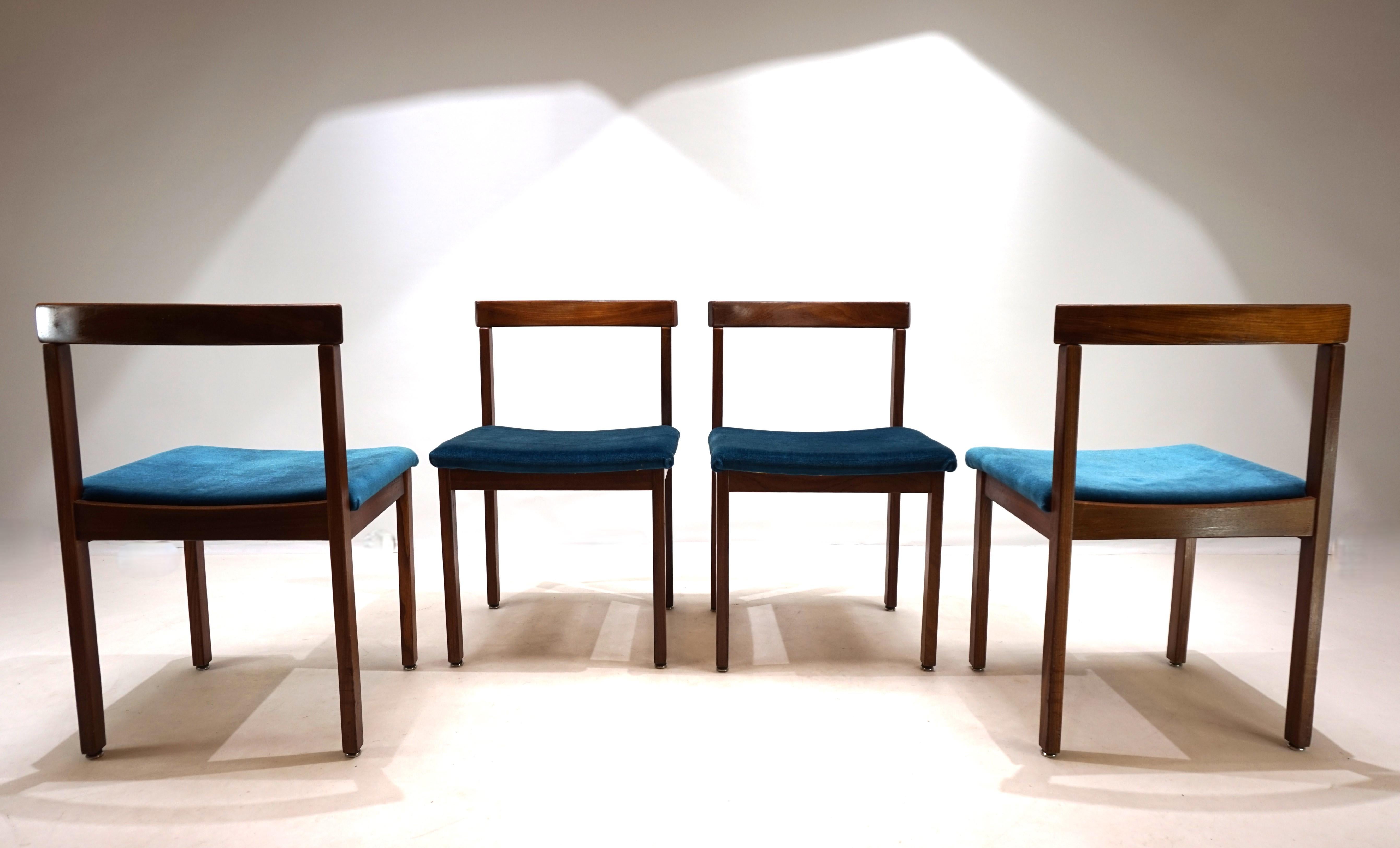 Set aus 4 Tectonia-Esszimmerstühlen von Jussi Peippo, Asko Finnland, 1960 im Angebot 2