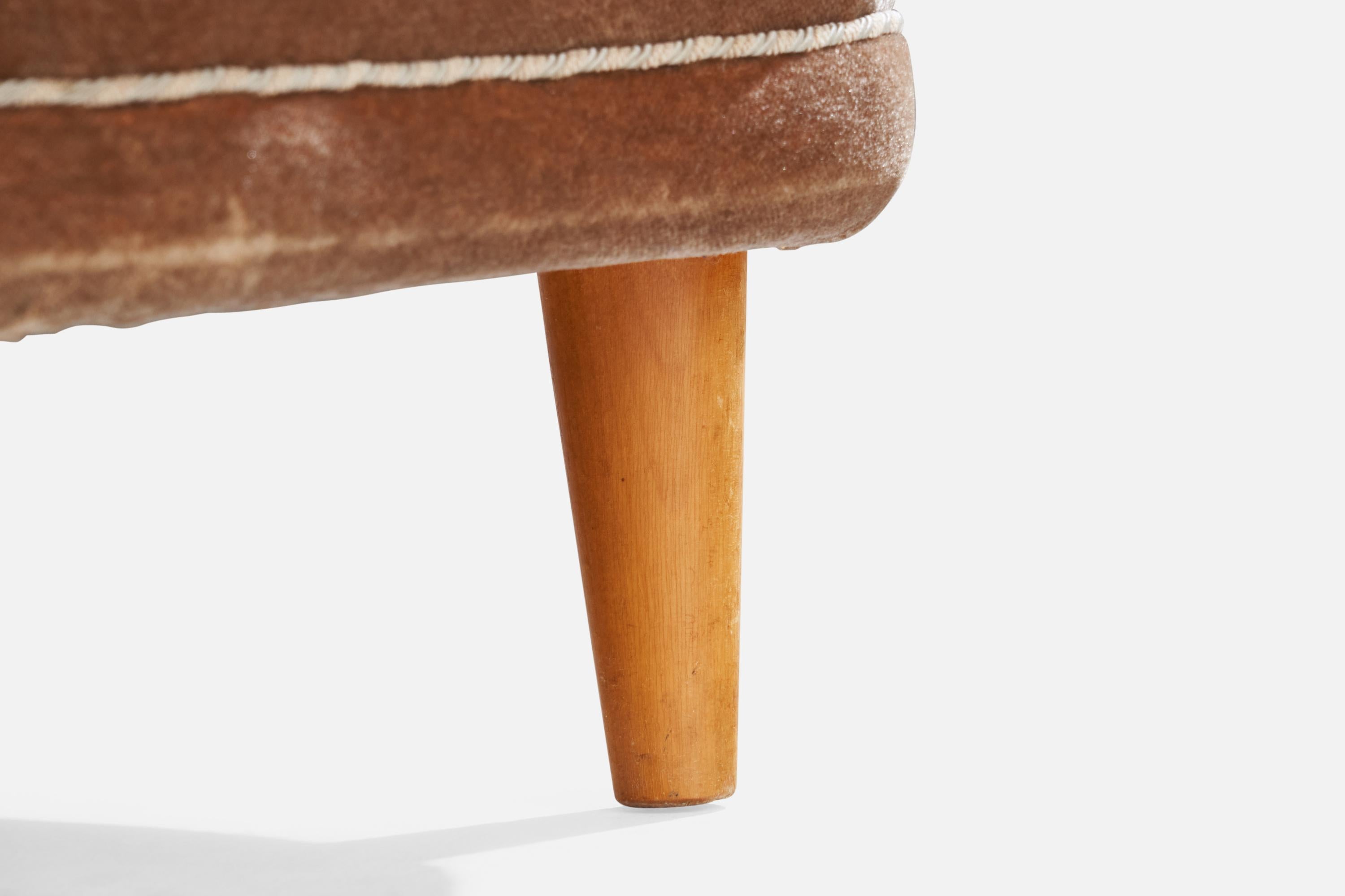 Asko, Sedie da salotto, Velluto, Wood, Finlandia, anni '40 in vendita 6