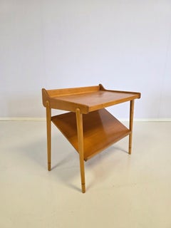 Asko Side Table With Magazine Rack, Birch and Ash, Modern 1950s Design
