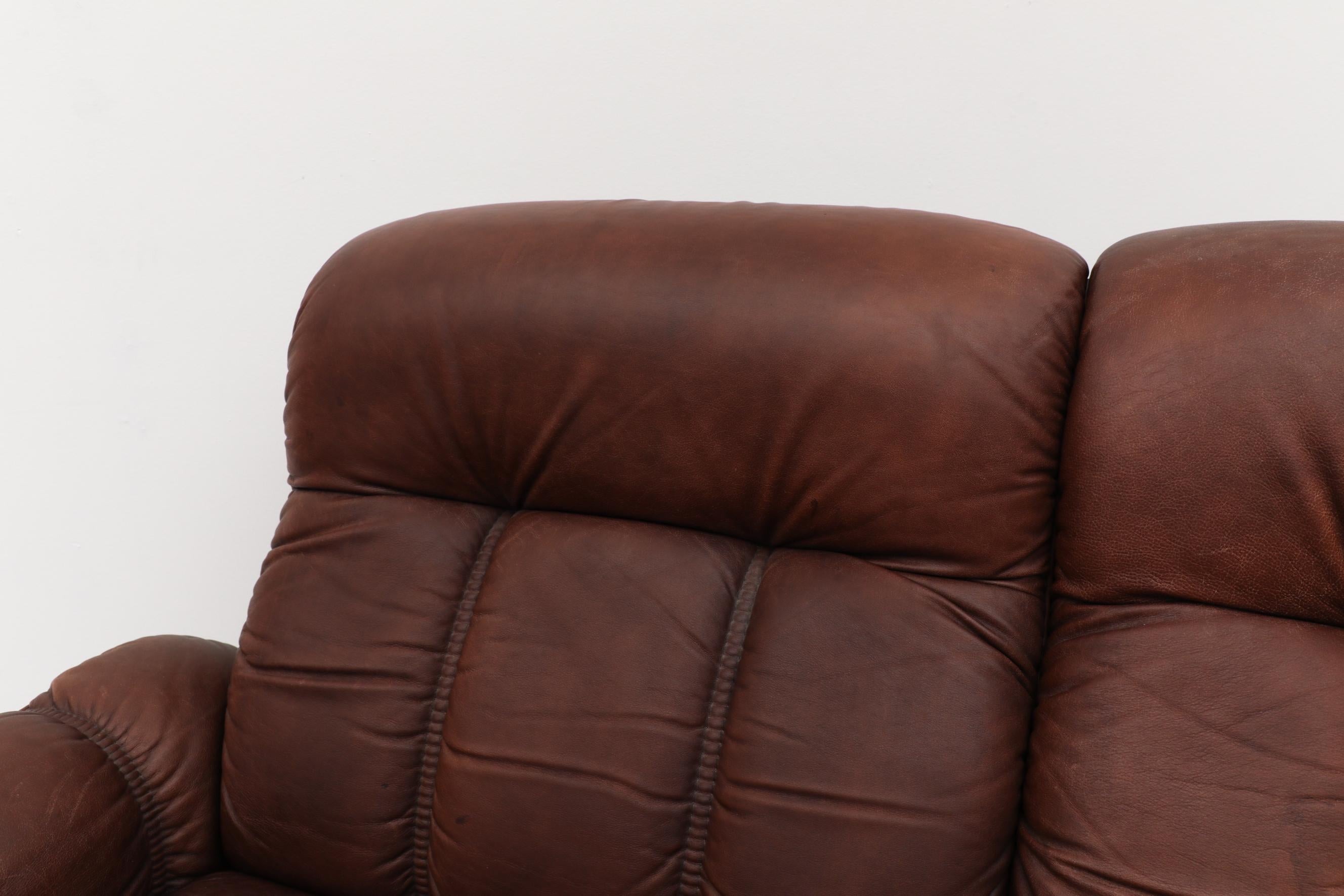 Asko Oak and Leather 3 Seater Sofa 2