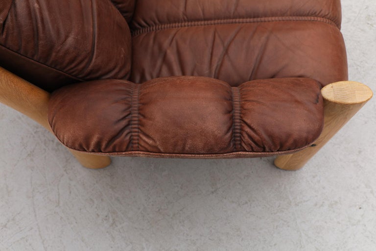 Asko Oak and Leather Lounge Chair For Sale 5