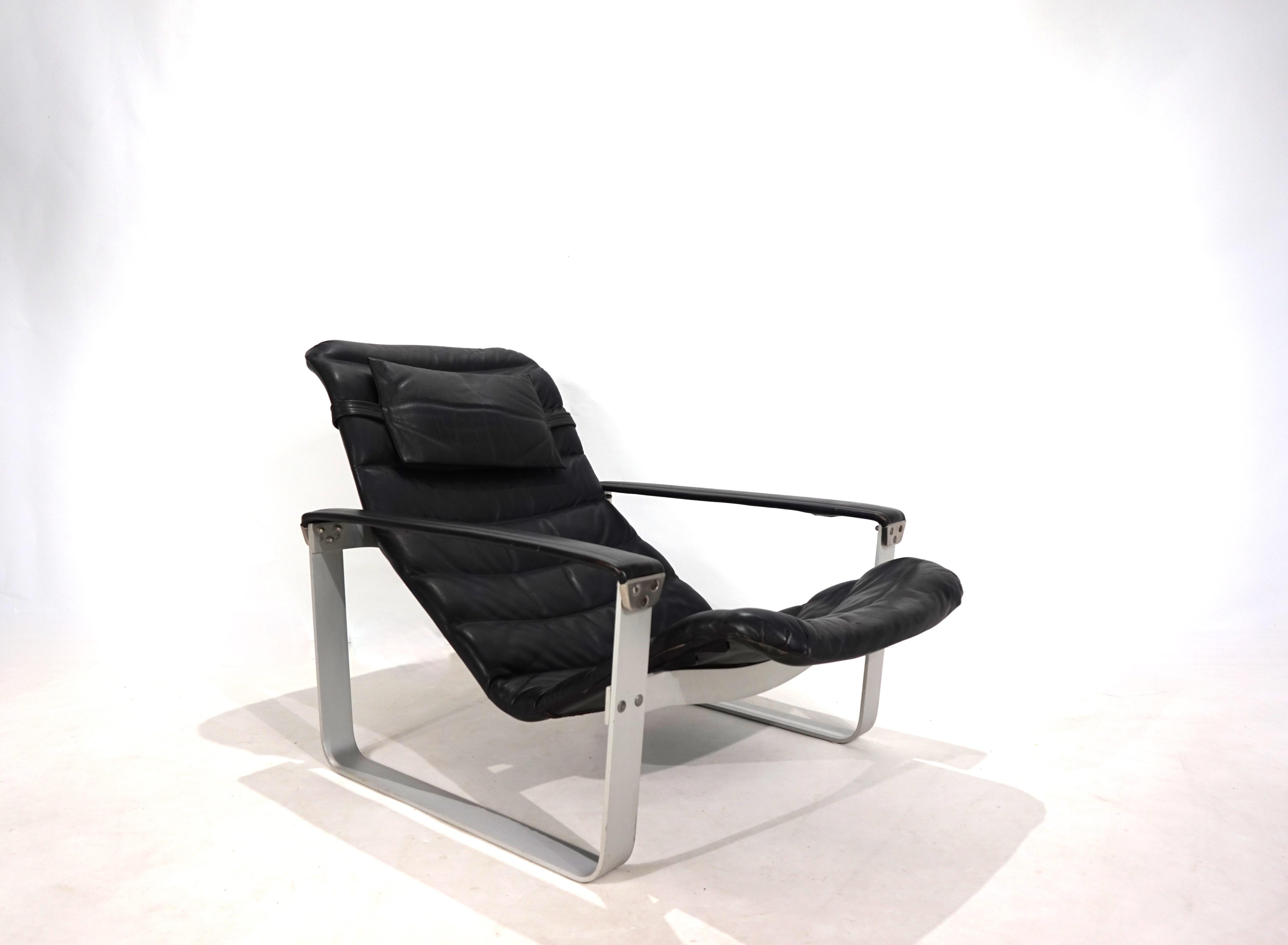 Sillón de cuero Asko Pulkka de Ilmari Lappalainen, 1960 en venta 3