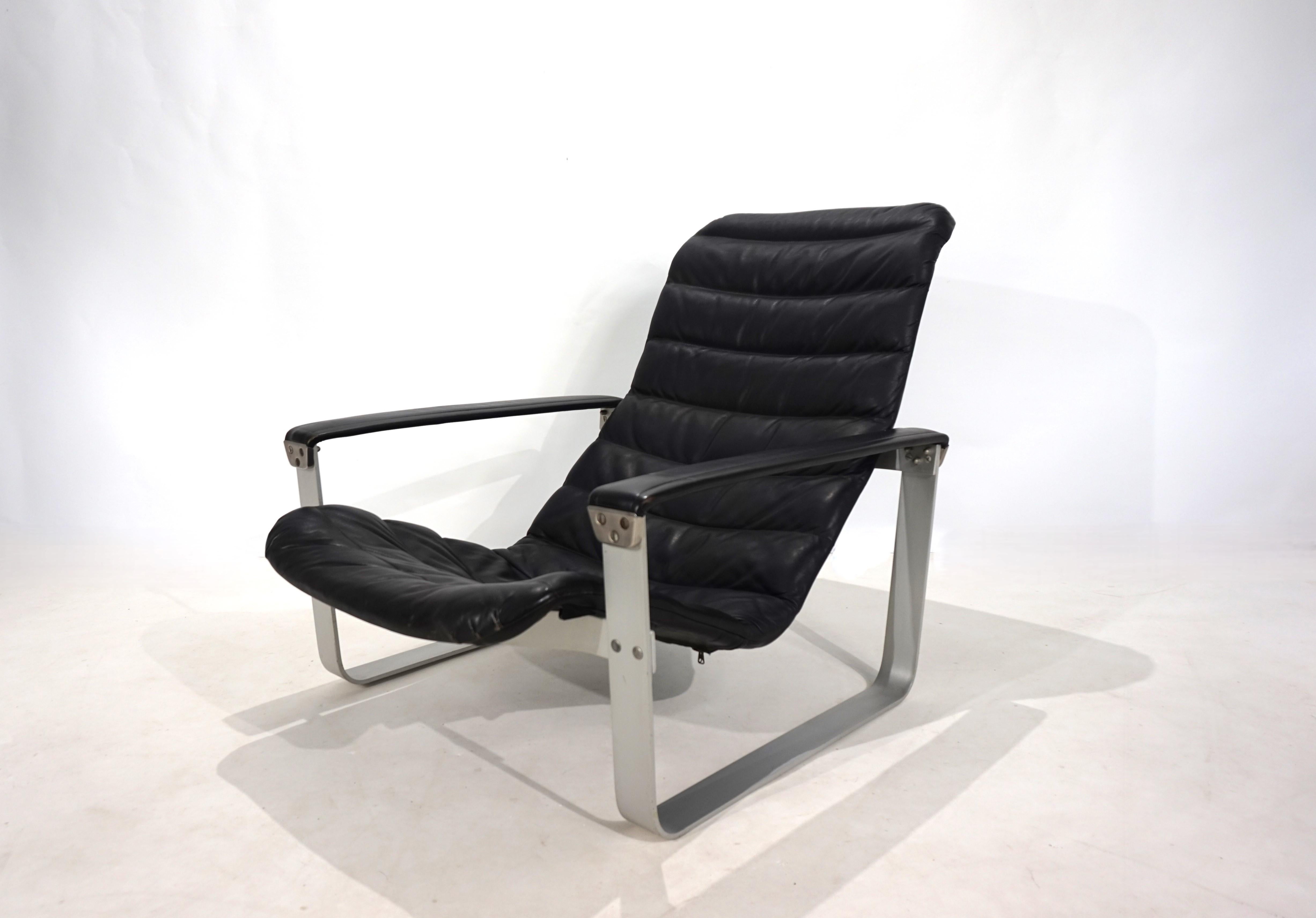Sillón de cuero Asko Pulkka de Ilmari Lappalainen, 1960 en venta 11