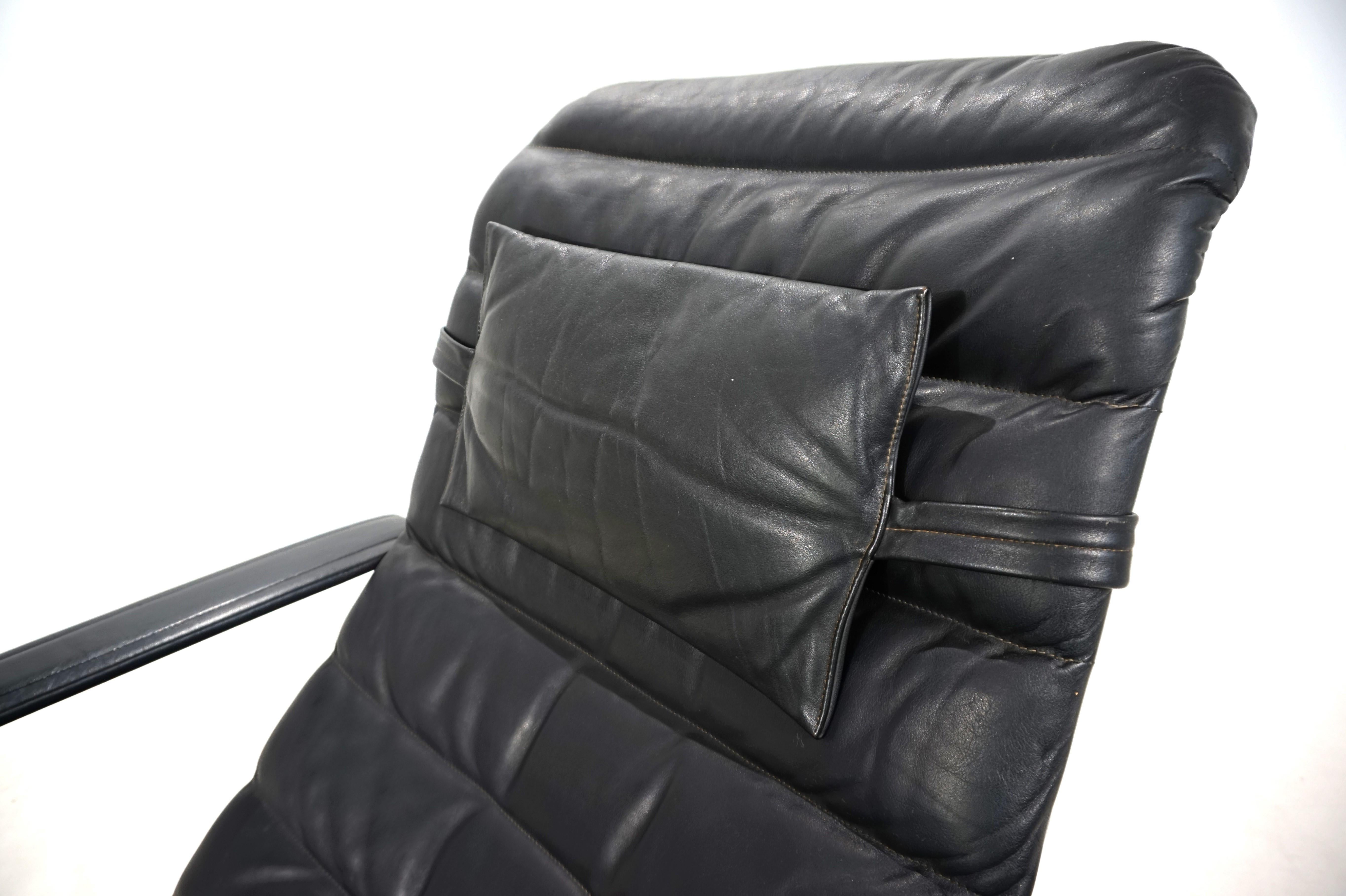 Sillón de cuero Asko Pulkka de Ilmari Lappalainen, 1960 en venta 13