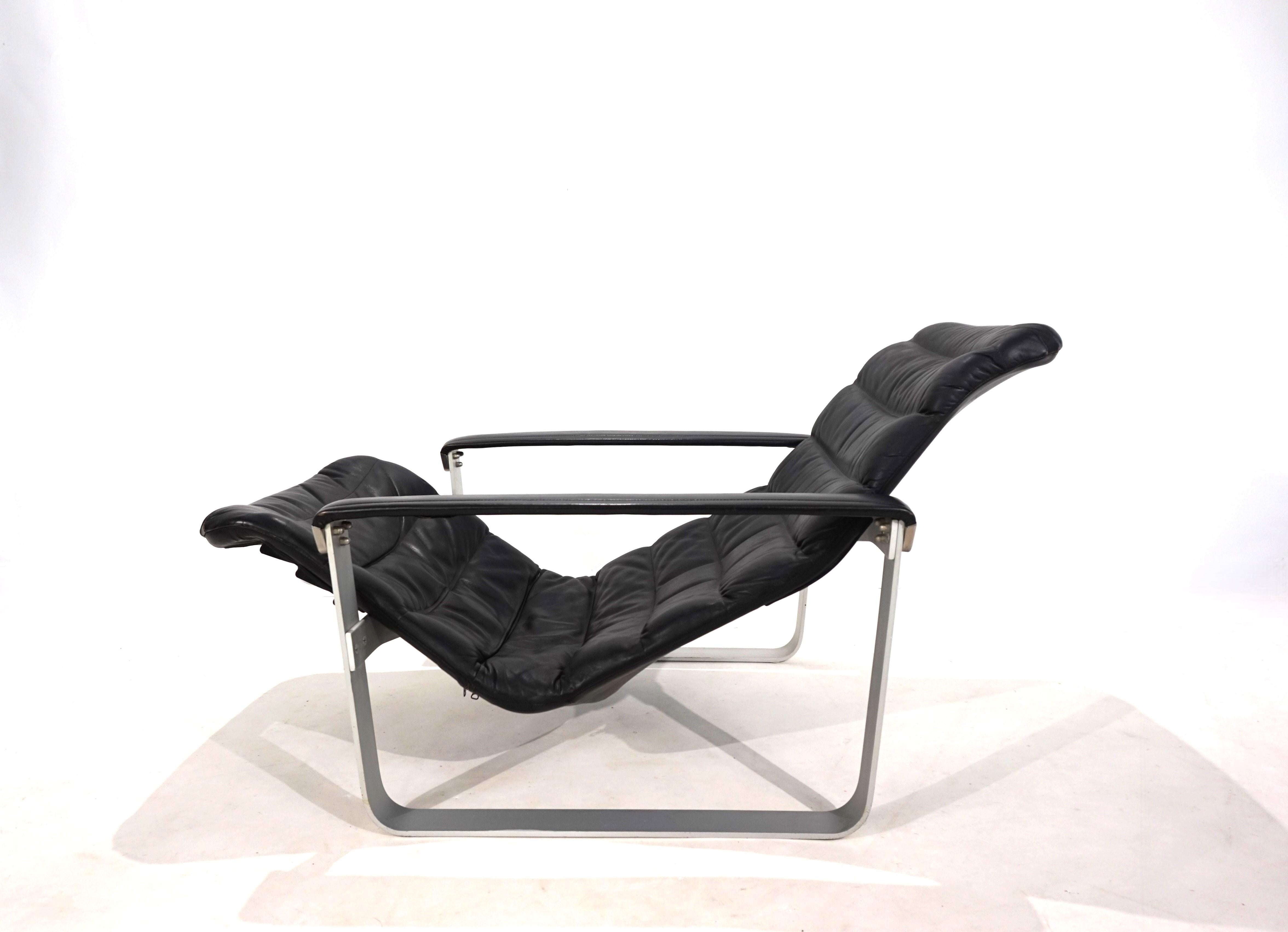 Sillón de cuero Asko Pulkka de Ilmari Lappalainen, 1960 Moderno de mediados de siglo en venta