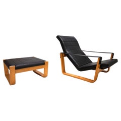 Asko Pulkka lounge chair with ottoman by Ilmari Lappalainen, 1960