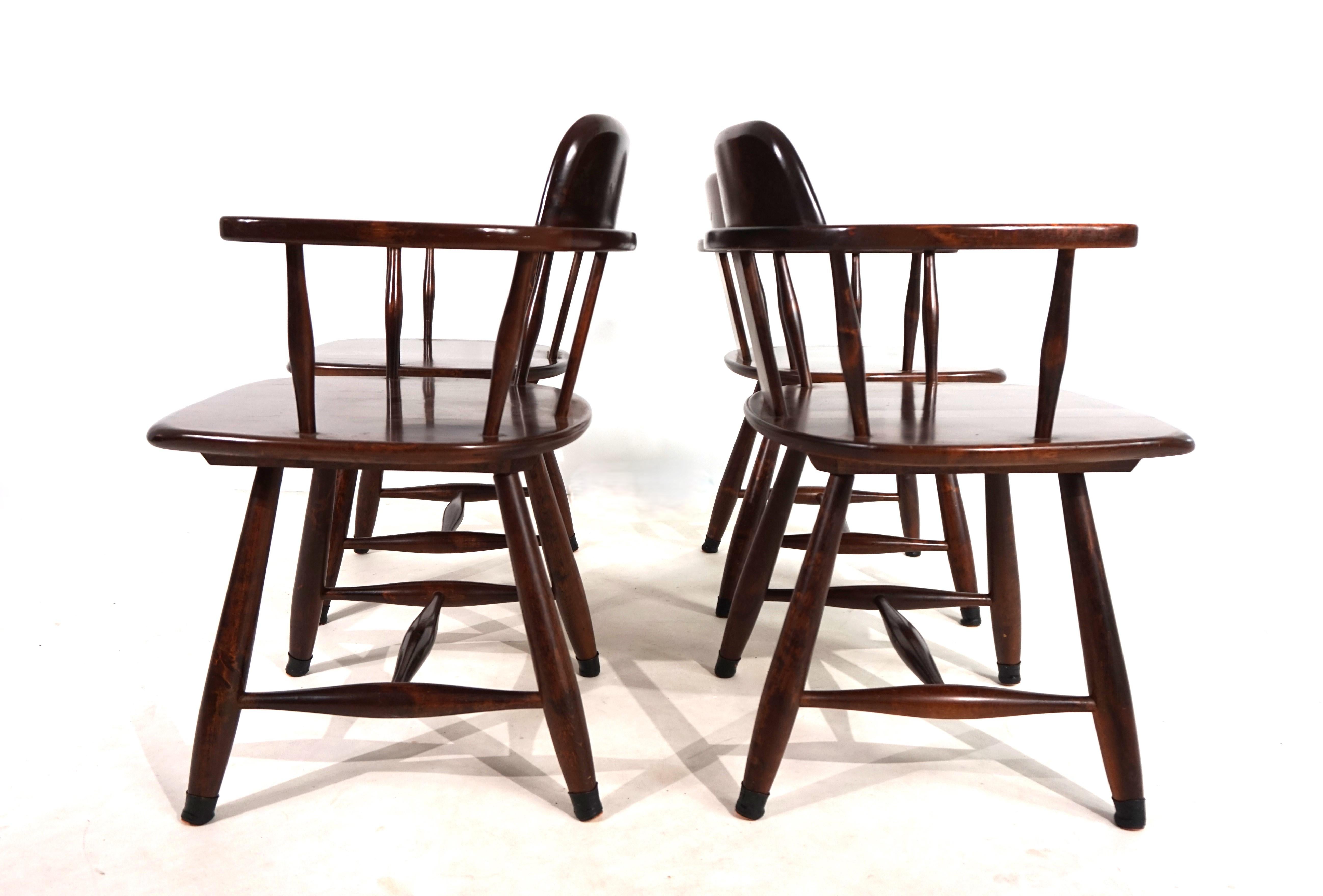 Asko set of 4 dining chairs, 1970 (Birke) im Angebot