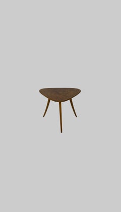 ASKO Triangular Marquetry Side Table, Finland, 1950s