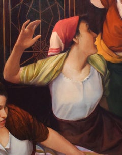 "The Murder of Shajar al-Durr" oil painting 57" x 89" inch by Asmaa Khoury