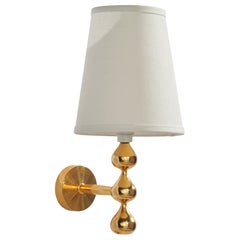 Asmussen Design, Wandleuchte, vergoldetes Metall, Stoff, Dänemark, 1980er Jahre