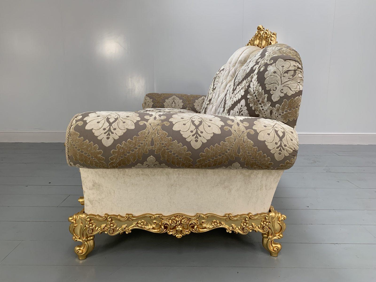 Asnaghi Baroque Rococo Sofa & 2 Armchair Suite in Silk Damask and Gilt In Good Condition In Barrowford, GB