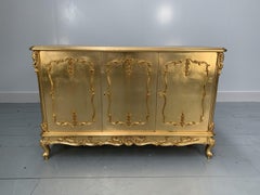 Asnaghi Cabinet Commode Console Sideboard in Gilt Gold